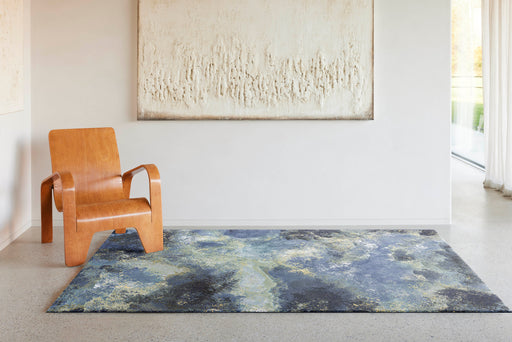 Oceanic Waves Abstract Argentum Rug Size: 200 x 290cm- Rugs Direct