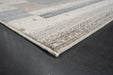 Boho Neutral Grey Striped Border Design Harmony Rug (59006-5575) - Rugs Direct