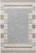 Boho Neutral Grey Striped Border Design Harmony Rug (59006-5575) - Rugs Direct