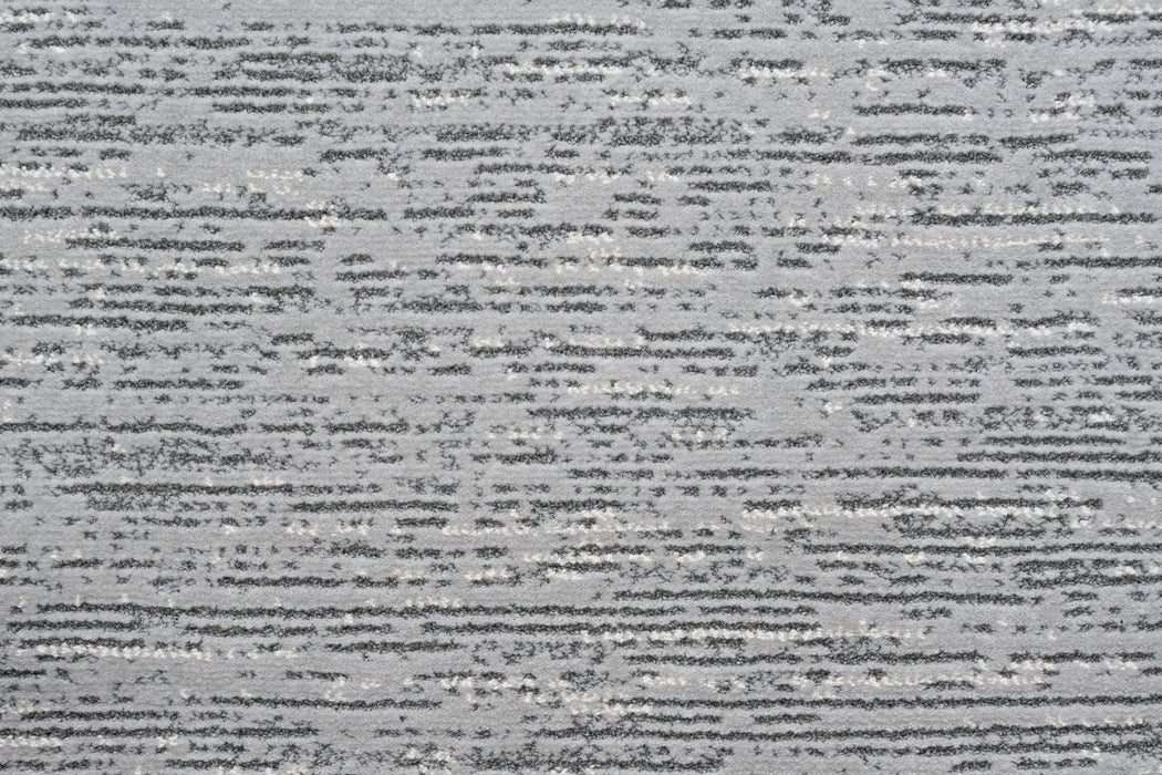 Boho Neutral Grey Striped Border Design Harmony Rug (59006-5575) - Rugs Direct