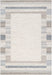Boho Neutral Cream & Grey Striped Border Design Harmony Rug (59006-6575) - Rugs Direct