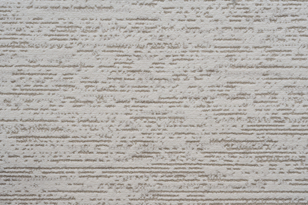 Boho Neutral Cream & Grey Striped Border Design Harmony Rug (59006-6575) - Rugs Direct