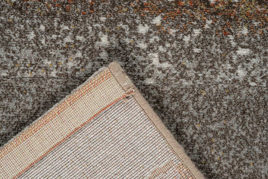 Nordic Charcoal & Earthy Brown Abstract Stripe Argentum Rug (63026-7248) - Rugs Direct