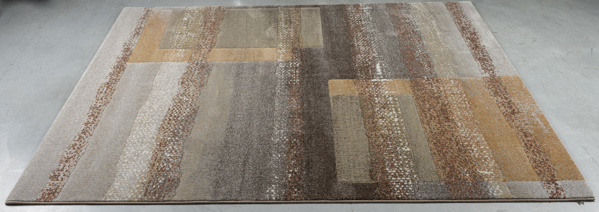 Nordic Charcoal & Earthy Brown Abstract Stripe Argentum Rug (63026-7248) - Rugs Direct