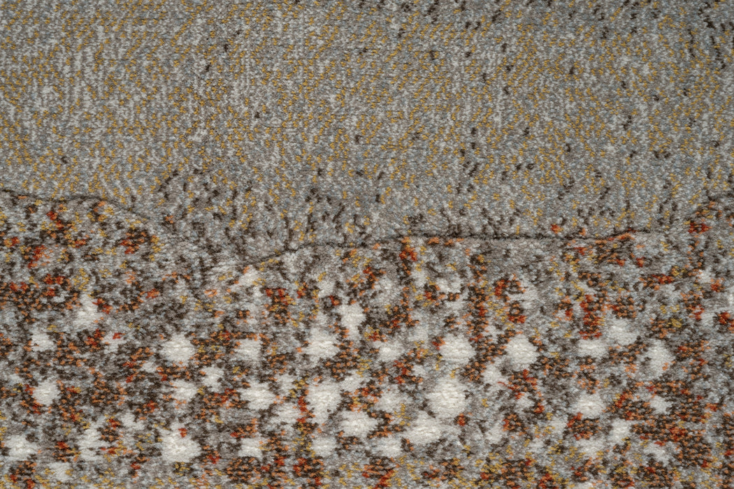 Nordic Charcoal & Earthy Brown Abstract Stripe Argentum Rug (63026-7248) - Rugs Direct