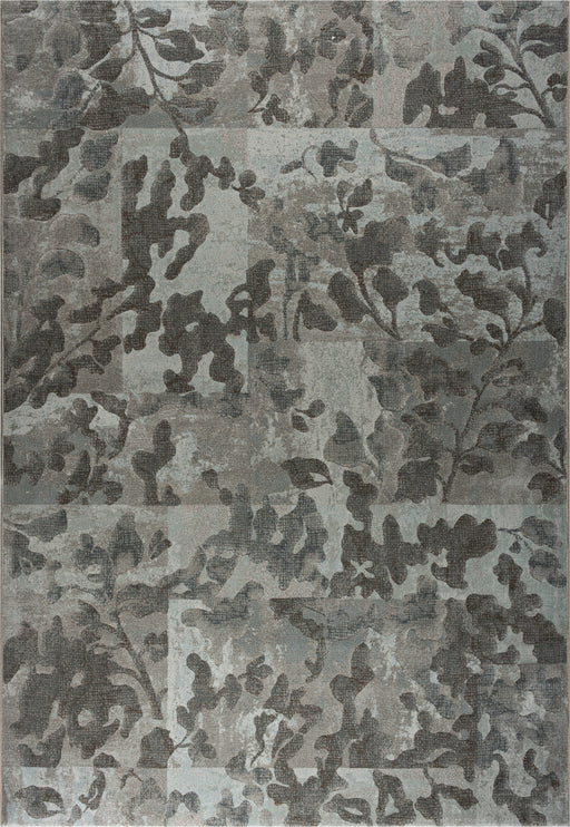 Distressed Botanical Teal & Grey Argentum Rug Size: 200 x 290cm (63056-5239) - Rugs Direct
