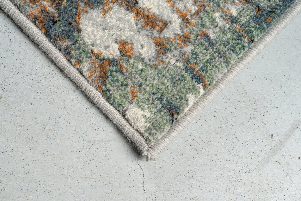 Modern Marbled Teal & Taupe Wave Abstract Argentum Rug Size: 160 x 230cm (63059-6646) - Rugs Direct