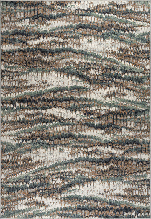Modern Marbled Teal & Taupe Wave Abstract Argentum Rug Size: 160 x 230cm (63059-6646) - Rugs Direct