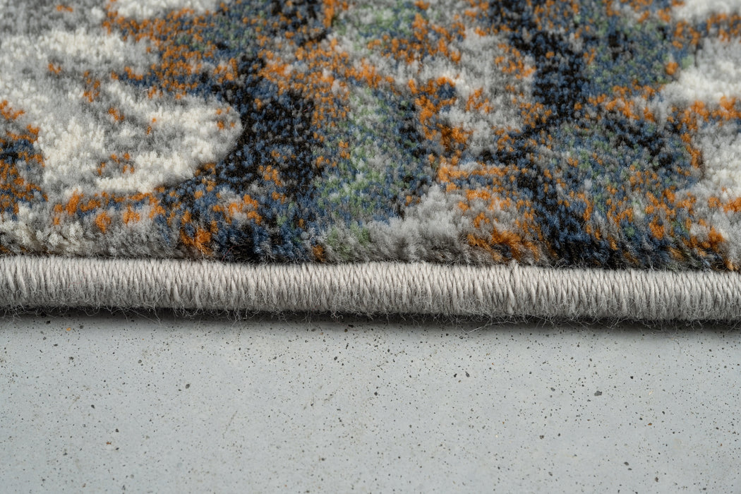 Modern Marbled Teal & Taupe Wave Abstract Argentum Rug Size: 160 x 230cm (63059-6646) - Rugs Direct