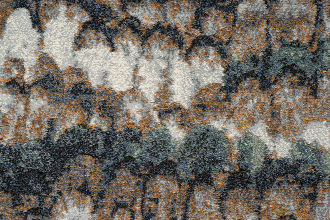 Modern Marbled Teal & Taupe Wave Abstract Argentum Rug Size: 160 x 230cm (63059-6646) - Rugs Direct