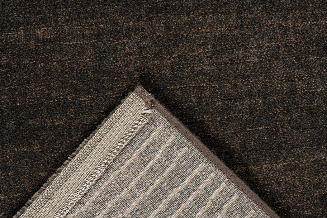 Minimalist Textured Charcoal Brown Argentum Rug Size: 200 x 290cm (63078-3283)-Rugs Direct