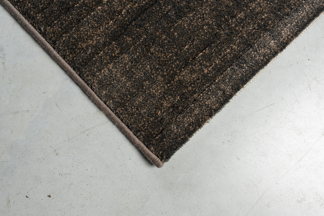 Minimalist Textured Charcoal Brown Argentum Rug Size: 200 x 290cm (63078-3283)-Rugs Direct