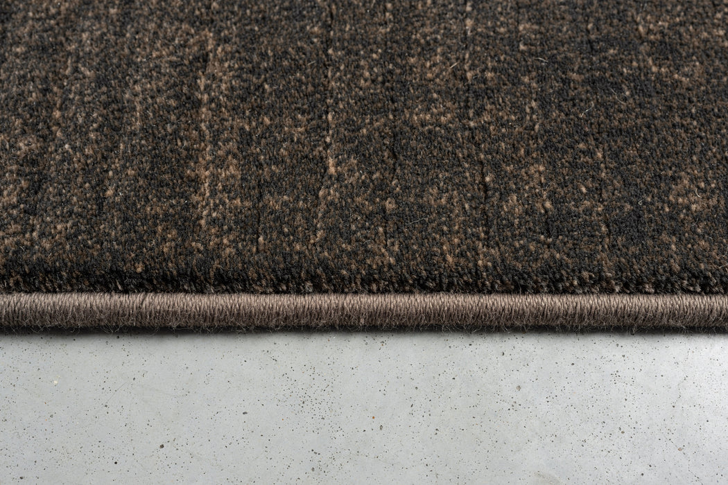 Minimalist Textured Charcoal Brown Argentum Rug Size: 200 x 290cm (63078-3283)-Rugs Direct
