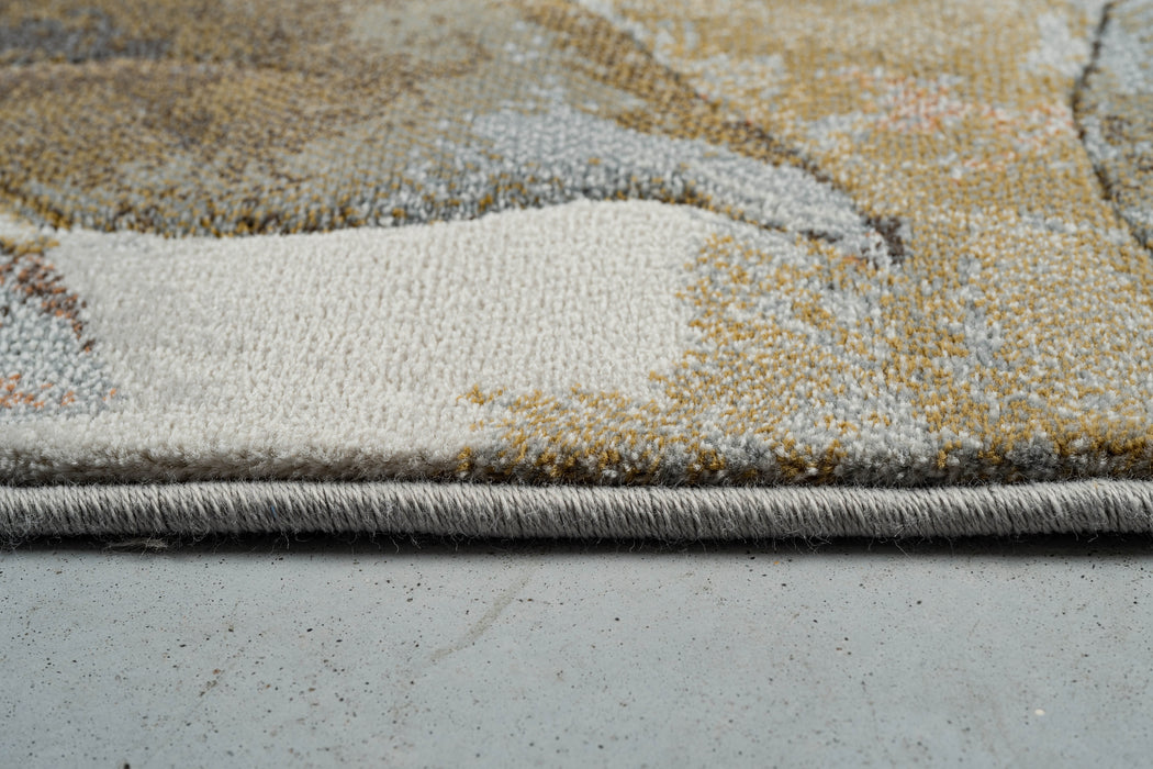 Floral Design Oval Argentum Rug (63421-4248) Size: 200 x290cm- Rugs Direct