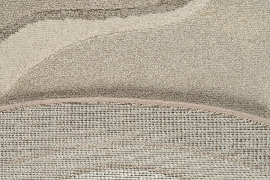 Modern Abstract Design Argentum Pebble Shape Rug Size: 160 x 230cm (63542-6575)