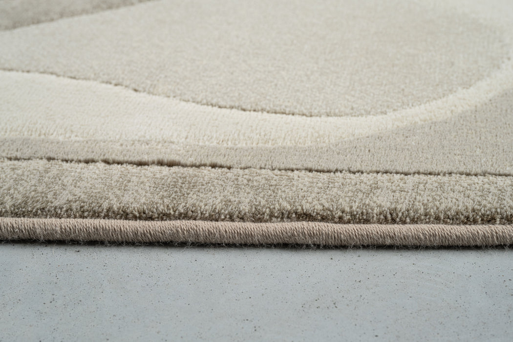 Modern Abstract Design Argentum Pebble Shape Rug Size: 160 x 230cm (63542-6575)