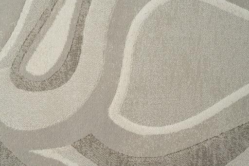 Modern Abstract Design Argentum Pebble Shape Rug Size: 160 x 230cm (63542-6575)
