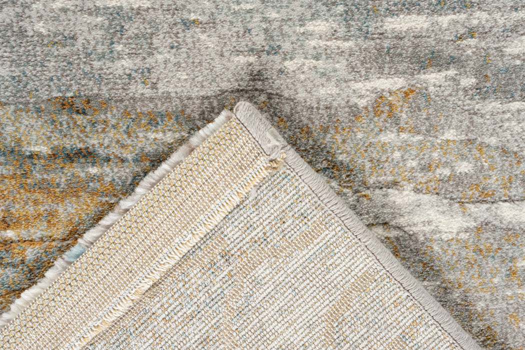 Coastal Distressed Landscape Multi-Tonal Argentum Rug (63814-1219) b- Rugs Direct