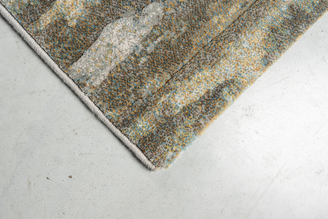 Coastal Distressed Landscape Multi-Tonal Argentum Rug (63814-1219) b- Rugs Direct