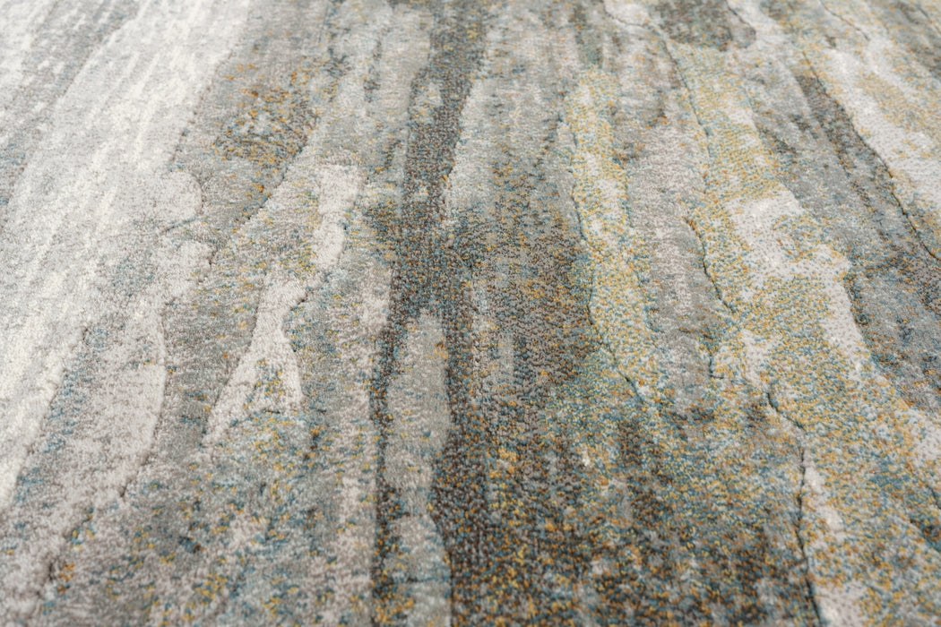 Coastal Distressed Landscape Multi-Tonal Argentum Rug (63814-1219) b- Rugs Direct