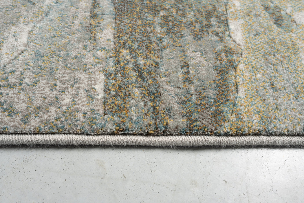 Coastal Distressed Landscape Multi-Tonal Argentum Rug (63814-1219) b- Rugs Direct
