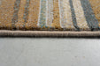 Modern Ochre & Slate Blue Linear Stripe Argentum Rug Size: 160 x 230cm (63892-1219) - Rugs Direct