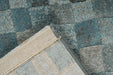 Modern Charcoal & Slate Blue Checkerboard Argentum Rug (63984-4249) - Rugs Direct