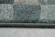 Modern Charcoal & Slate Blue Checkerboard Argentum Rug (63984-4249) - Rugs Direct