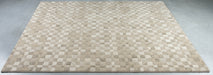 Modern Cream & Taupe Checkerboard Argentum Rug Size: 280 x 380cm (63984-6575) - Rugs Direct