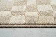 Modern Cream & Taupe Checkerboard Argentum Rug Size: 280 x 380cm (63984-6575) - Rugs Direct