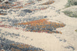 Transitional Denim & Peach Floral Print Argentum Rug (63989-6656) - Rugs Direct