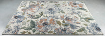 Transitional Denim & Peach Floral Print Argentum Rug (63989-6656) - Rugs Direct