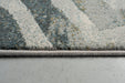 Contemporary Dark Grey Geometric Wave Abstract Argentum Rug (63990-4299) - Rugs Direct