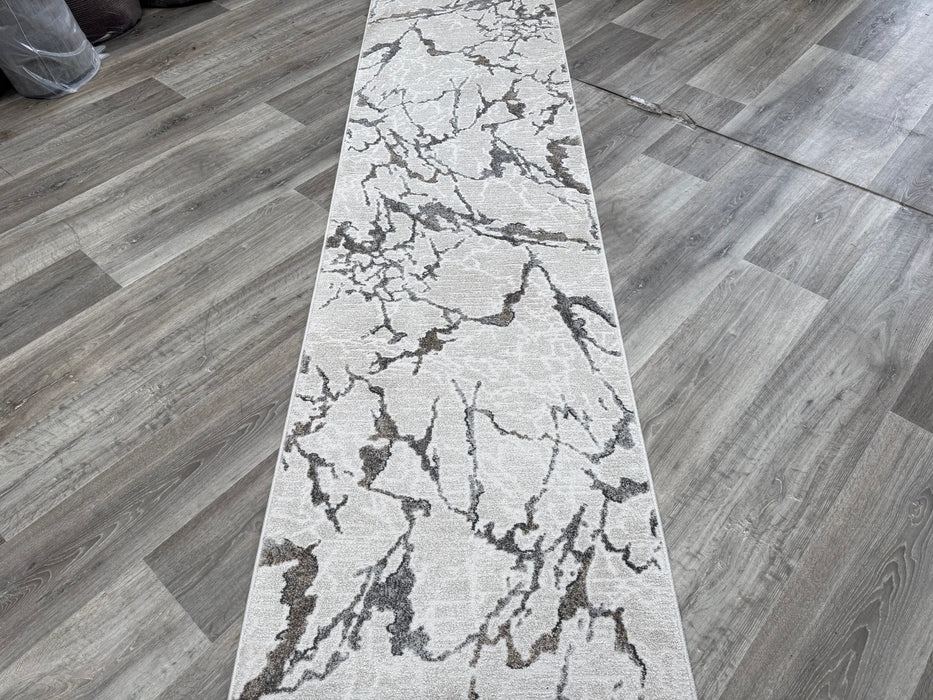 Abstract Design Ivory & Gold Valentino Runner (46001-6191) 67cm Wide x Cut to Order