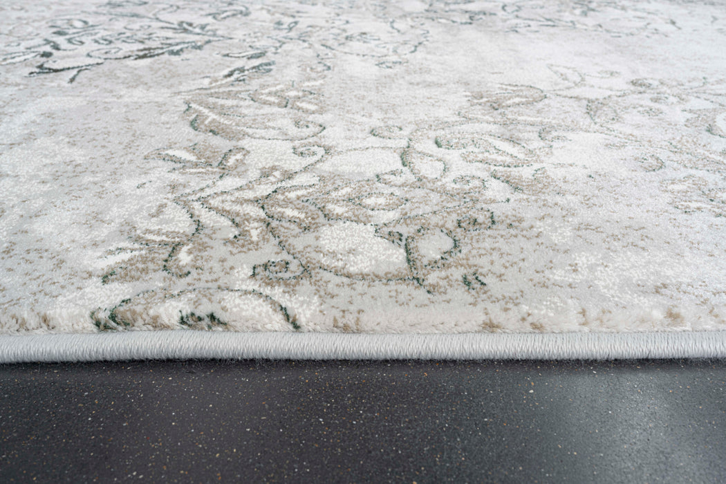 Vintage Floral Pattern Platinum Rug - Rugs Direct