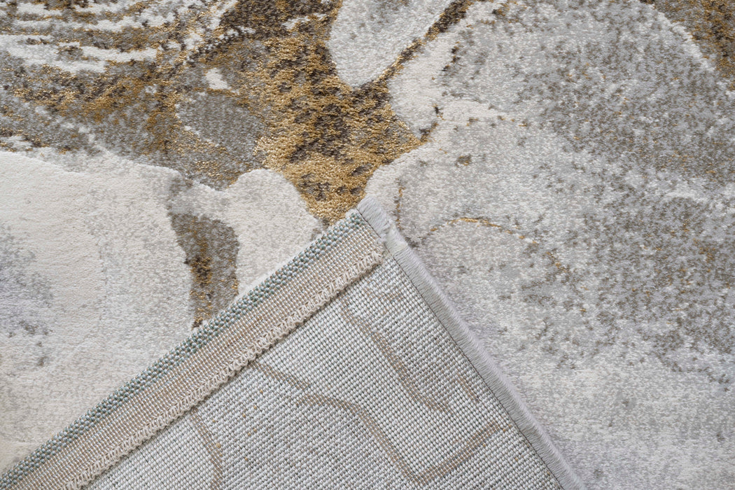 Abstract Marble Swirl Platinum Rug-Rugs Direct