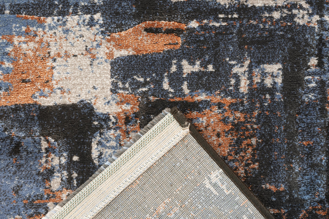 Abstract Brushstroke Design Luxurious Platinum Rug (83029-3212)