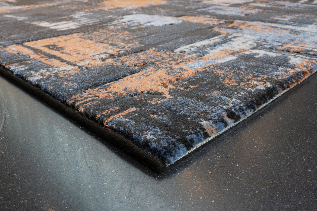 Abstract Brushstroke Design Luxurious Platinum Rug (83029-3212)