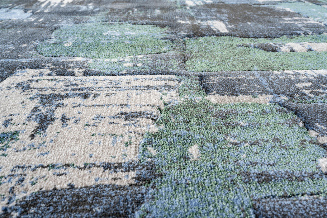 Abstract Brushstroke Design Luxurious Platinum Rug Size: 200 x 290cm (83029-3242) - Rugs Direct