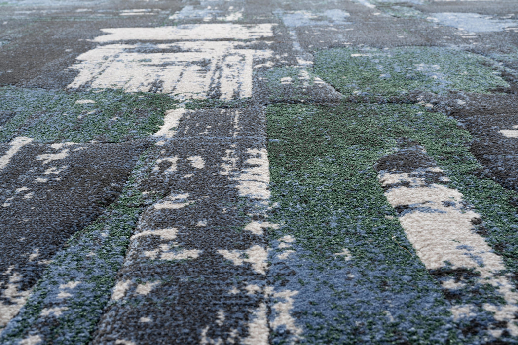 Abstract Brushstroke Design Luxurious Platinum Rug Size: 200 x 290cm (83029-3242) - Rugs Direct