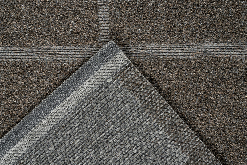 Katana Indoor/Outdoor Charcoal Brown Flatweave Rug (85002-7001) - Rugs Direct