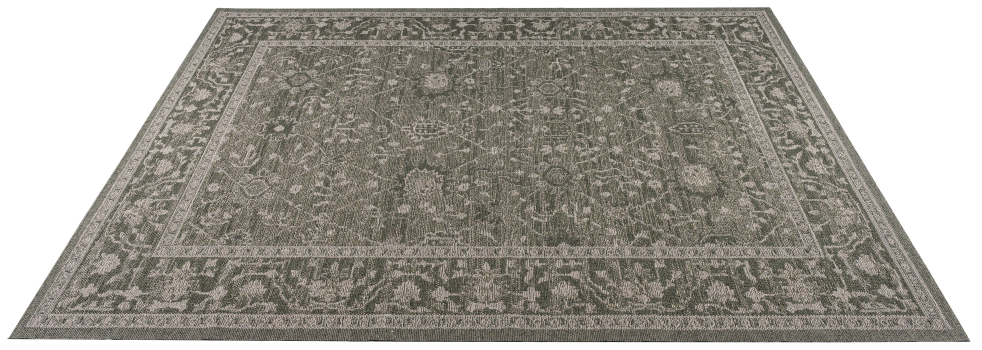 Bohemia Moss Green Tribal Pattern Outdoor Rug (92004-4005) - Rugs Direct