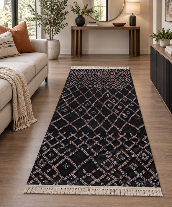 Bilbao Diamond Design Rug Runner Size: 100 x 200cm - Rugs Direct nz