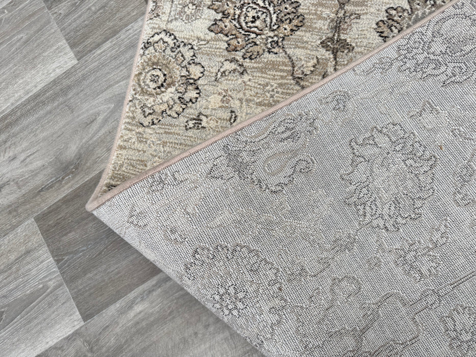 Traditional Distressed Floral Pattern Argentum Hallway Runner Size: 67cm wide x Cut to order