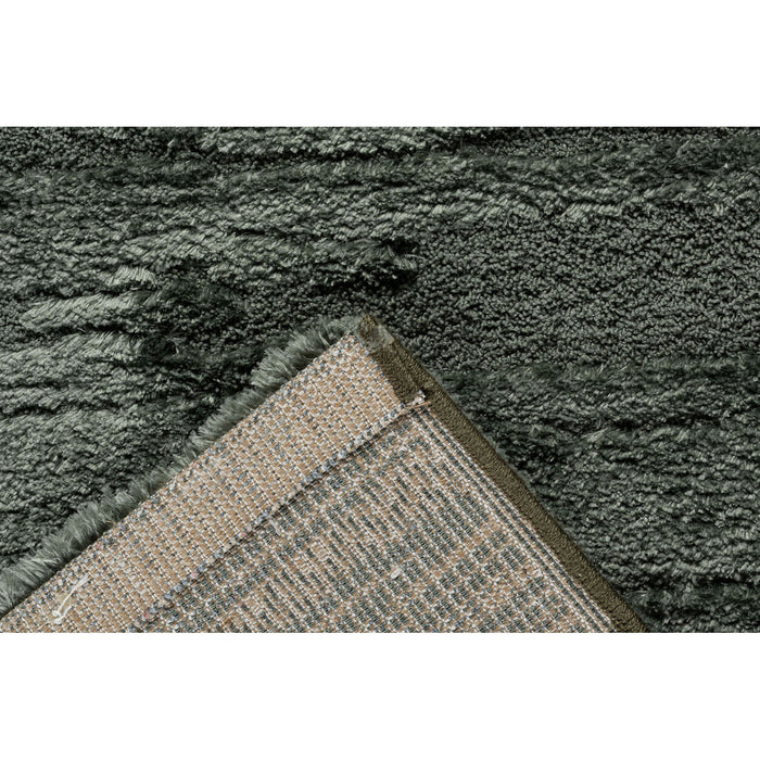 Modern Forest Green Lux Textured Limba Rug (13025-4373) - Rugs Direct
