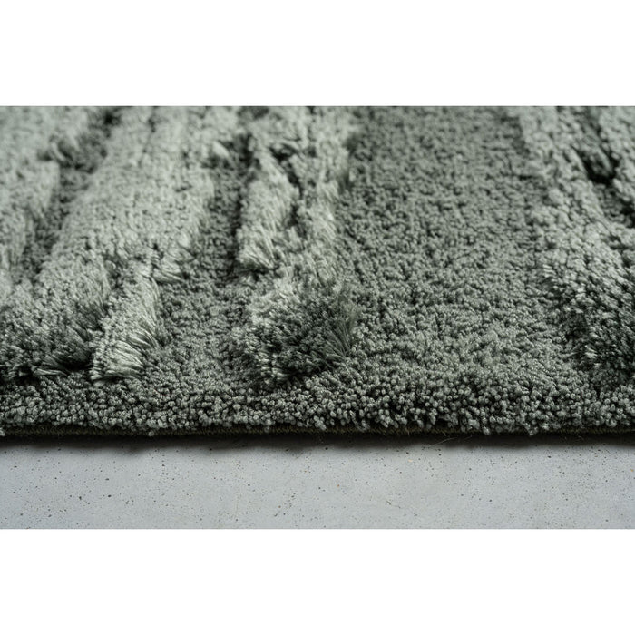 Modern Forest Green Lux Textured Limba Rug (13025-4373) - Rugs Direct