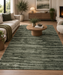 Modern Forest Green Lux Textured Limba Rug (13025-4373) - Rugs Direct NZ