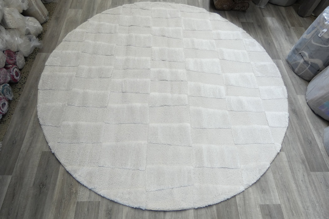 Modern Off White Carved Geometric Brick Lux Textured Limba Round Rug Size: 300 x 300cm (13052-6191)
Rugs Direct NZ