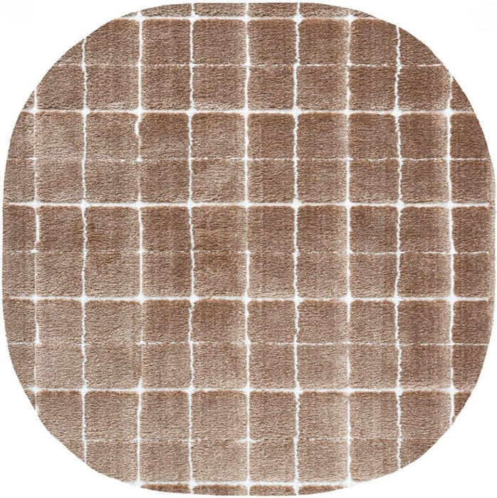 Luxurious Textured Modern Design Masai Rug (14003-1262) Rounded Square- Rugs Direct