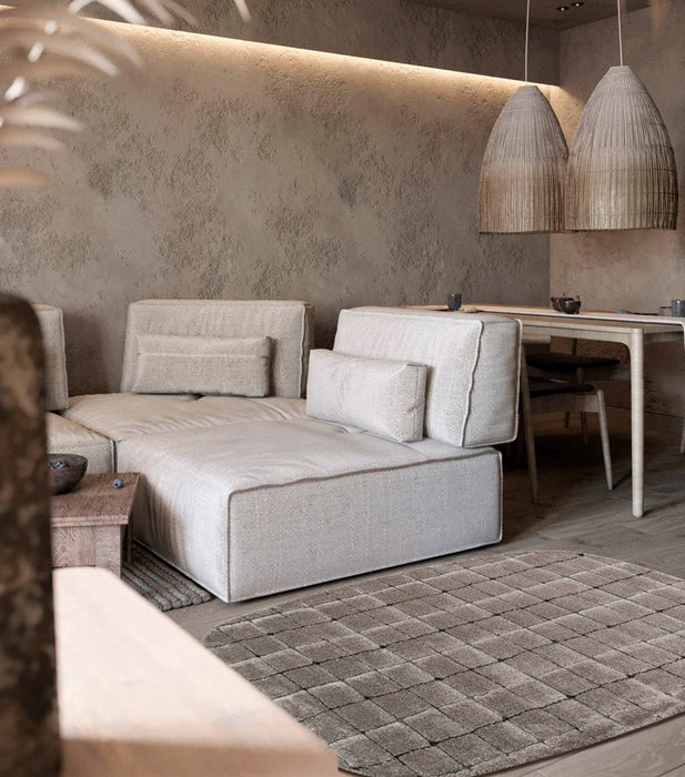 Luxurious Textured Modern Design Masai Rug (14003-2181) Rounded Rectangle-Rugs Direct